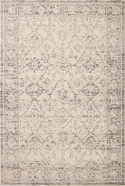 Loloi Magnolia Home by Joanna Gaines Gigi Collection GIG-02 Ivory/Stone 5'-3" x 7'-6" Area Rug