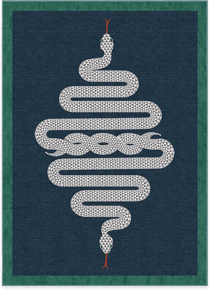 RUGGABLE x Jonathan Adler Machine Washable Modern Area Rug – Venom Sapphire 5x7, Stain-Resistant, Non-Slip – Medium Rugs for Living Room, Bedroom, Hallway, Entryway & Office–with Standard Pad