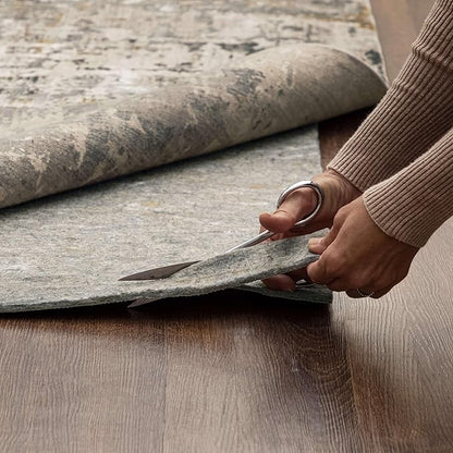 Mohawk Home 3' x 5' Non Slip Rug Pad Gripper 3/8 Thick Dual Surface Felt + Rubber Gripper - Safe for All Floors