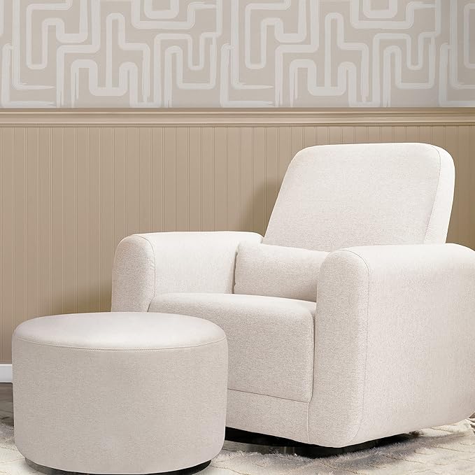 Babyletto Tuba Gliding Ottoman in Eco-Performance Fabric | Water Repellent & Stain Resistant