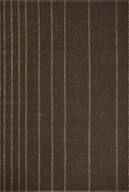 Loloi Leanne Ford Weatherstaff Collection WTS-01 Espresso/Natural 9'-3" x 13' Area Rug Jute, Striped, Neutral, Living Room, Bedroom, Dining Room
