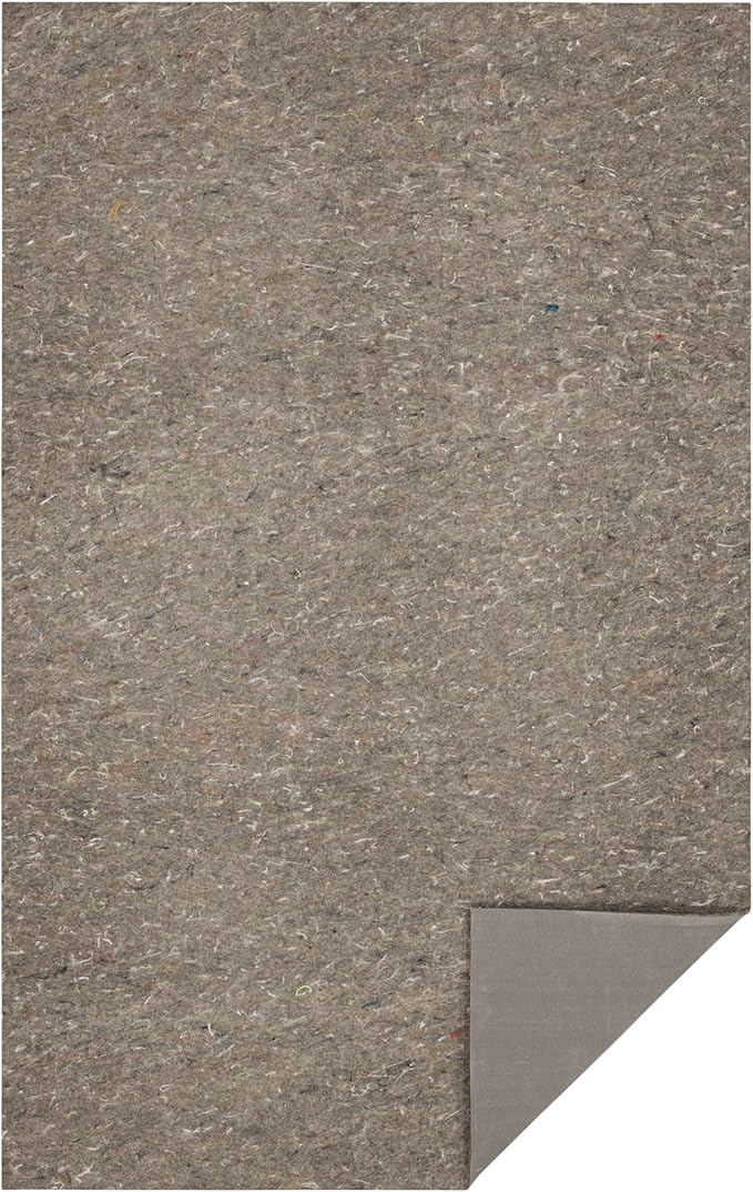 Mohawk Home 5' x 8' Non Slip Grip Rug Pad 3/8" Thick Dual Surface Felt Cushion + Rubber Gripper - Safe for All Floors