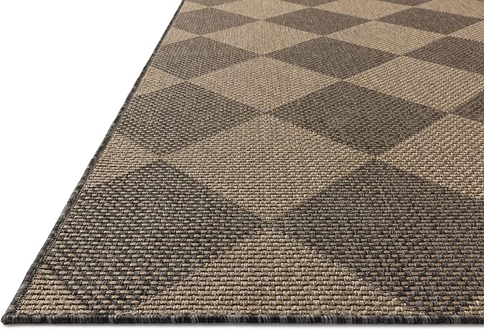 Loloi Chris Loves Julia Providence Collection PRC-04 Graphite/Sand 5' x 7'-7", .12" Pile Height, Indoor/Outdoor Area Rug