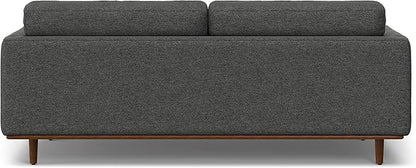 SIMPLIHOME Morrison Mid-Century Modern 89 inch Wide Sofa with Ottoman Set in Charcoal Grey Tightly Woven Performance Fabric for the Living Room and Family Room