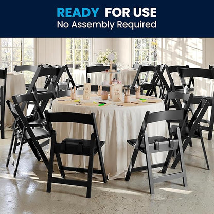Flash Furniture Hercules Kids Black Resin Folding Chair with Black Vinyl Padded Seat