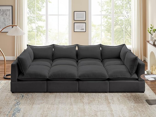 VANOMi Modular Sectional Sofa, 8 Seater Sleeper Sectional Sofa Modular Sectional Couch for Living Room, Sofa Bed-L