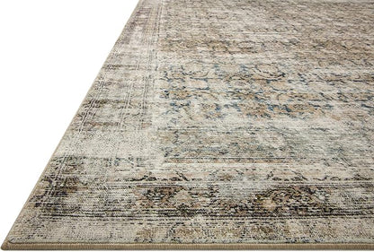 Loloi Amber Lewis Morgan Collection MOG-02 Navy/Sand 2'-0" x 5'-0" Accent Rug, Neutral Area Rug for Room Décor, Vintage Rug Inspired, Soft Area Rug for Living Room, Bedroom, Dining Area