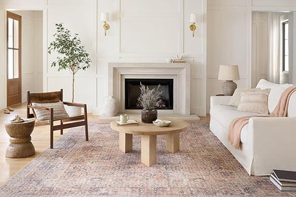 Loloi Skye Collection SKY-01 Blush/Grey 6'-0" x 6'-0" Round Area Rug