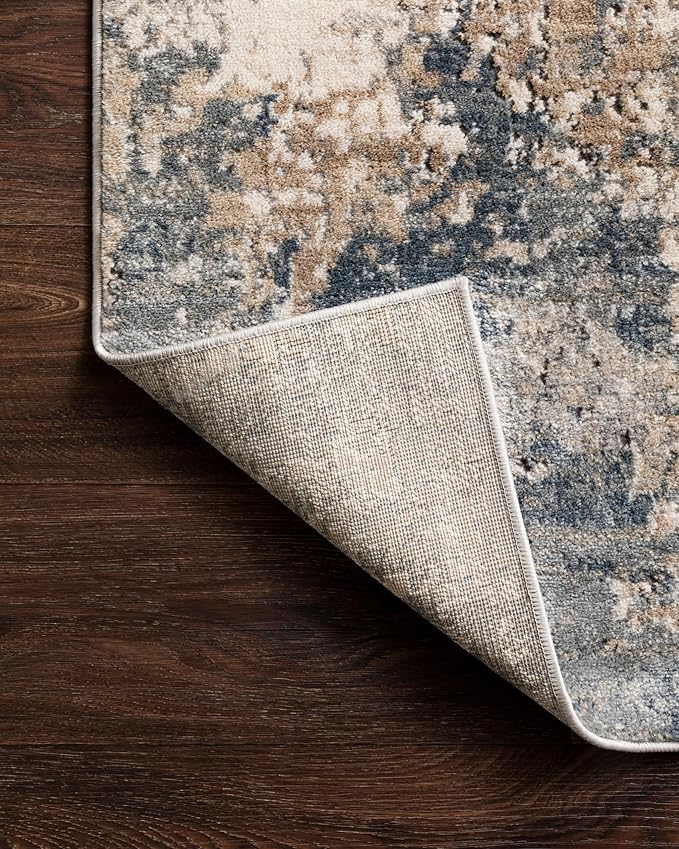 Loloi Teagan Collection TEA-06 Sand/Mist 2'-8" x 7'-6" Runner Rug, Large, Soft Neutral Rug, High-Traffic for Living Room, Bedroom, Home Office, Dining Area