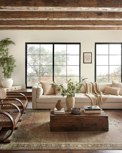 Loloi Magnolia Home by Joanna Gaines Sinclair Collection SIN-06 Clay/Tobacco 5'-0" x 7'-0", .25" Pile Height, Machine Washable, Area Rug