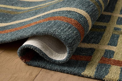Loloi Magnolia Home by Joanna Gaines Waylon Collection WAY-01 Denim/Multi 5'-0" x 7'-6" Area Rug