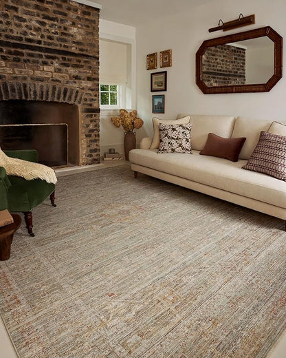 Loloi Chris Loves Julia Ida Collection IDA-05 Spa/Sunrise 2'-3" x 3'-10", .19" Pile Height, Accent Rug