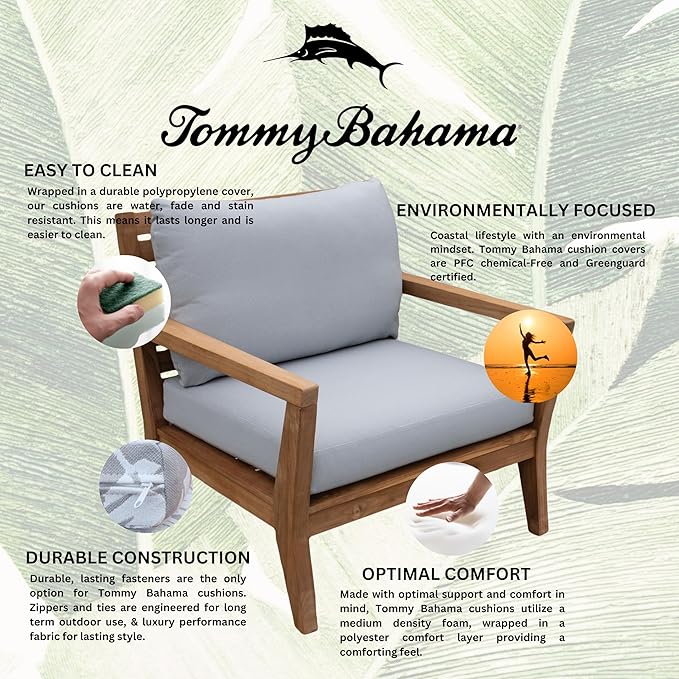 Tommy Bahama Deep Seating Lounge Cushion, 24" X 26" X 4", Bamboo Bay Cloud