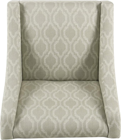 Homepop Home Decor | Upholstered Classic Swoop Arm Accent Chair | Accent Chairs for Living Room & Bedroom | Decorative Home Furniture,Tan Geometric