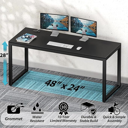 SHW 48-Inch Commercial-Grade Office Computer Desk, Black