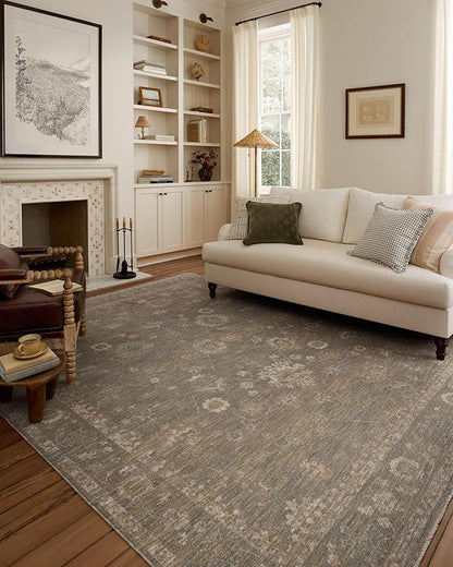 Loloi Chris Loves Julia Louisa Collection LOI-04 Lagoon/Ivory 11'-6" x 15'-7", .38" Pile Height, Area Rug