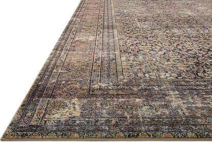 Loloi Amber Lewis Morgan Collection MOG-03 Denim/Multi 3'-6" x 5'-6" 38" Thick Accent Rug feat. CloudPile, Neutral, Room Décor, Vintage Inspired, Livingroom, Bedroom, Dining Area
