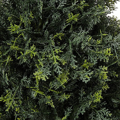 Artificial Cypress Topiary-37 Tower Style Faux Plant in Sturdy Pot - Realistic Indoor or Outdoor Potted Shrub-Home Decor by Pure Garden
