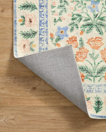 Loloi Rifle Paper Co. Eden Collection EDE-02 Mughal Garden Cream 5'-0" x 7'-6" Area Rug feat. CloudPile™
