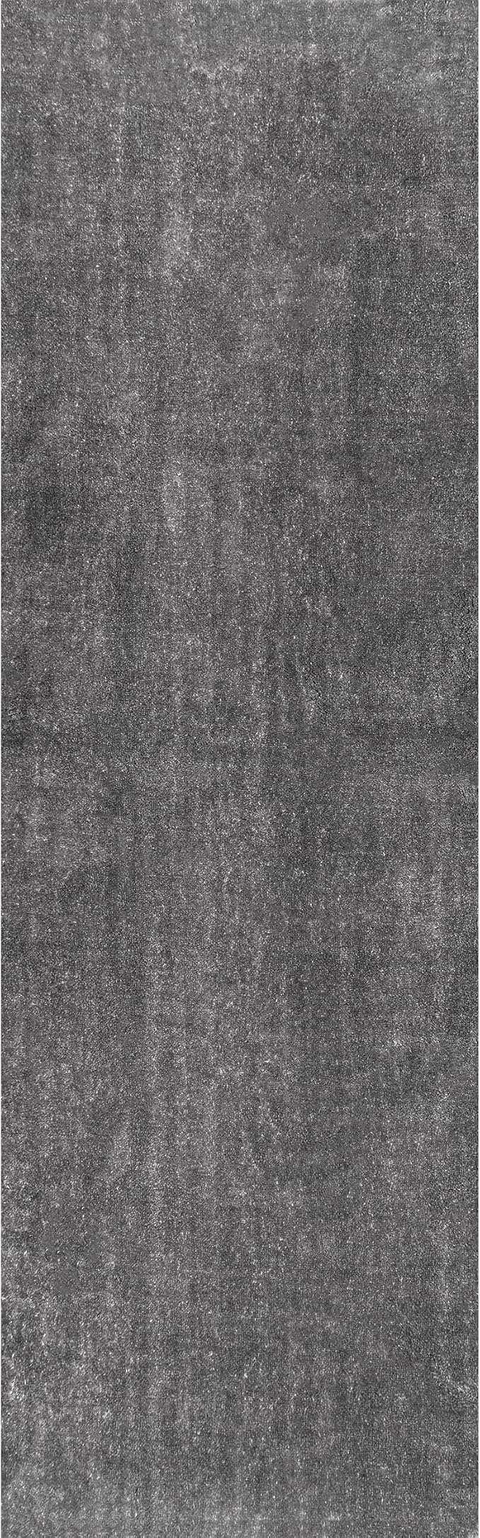 nuLOOM 2' x 8' Cozy Plush SuperiorWash Area Rug, Machine Washable, Non-Slip, Soft Fluffy Shag Carpet for Living Room Bedroom Kids Room Nursery Home Decor, Loni Grey