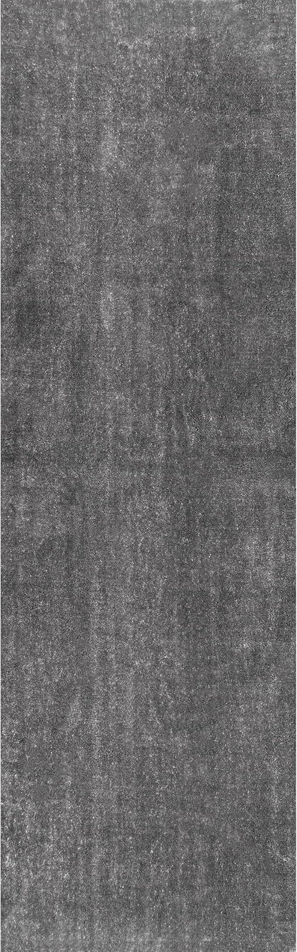 nuLOOM 2' x 6' Cozy Plush Area Rug, Machine Washable, Non-Slip, Soft Fluffy Shag Carpet for Living Room Bedroom Kids Room Nursery Home Decor, Loni Grey