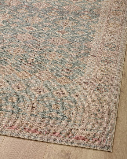 Loloi Angela Rose Aubrey Collection AUB-02 Aqua/Sand 10'-0" x 14'-0", .19" Pile Height, Area Rug