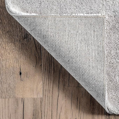 nuLOOM 2' x 6' Cozy Plush Area Rug, Machine Washable, Non-Slip, Soft Fluffy Shag Carpet for Living Room Bedroom Kids Room Nursery Home Decor, Loni Light Grey