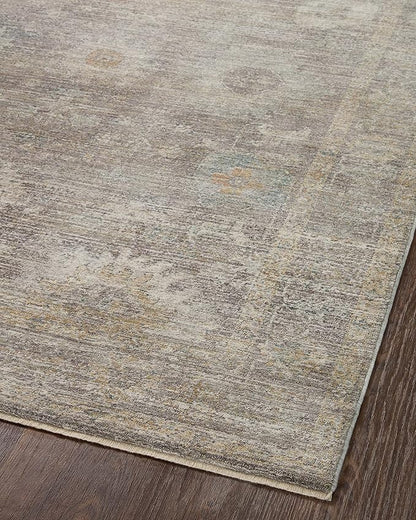 Loloi Magnolia Home by Joanna Gaines Millie Collection MIE-05 Stone/Natural 5'-3" x 7'-6", .25" Pile Height, Area Rug