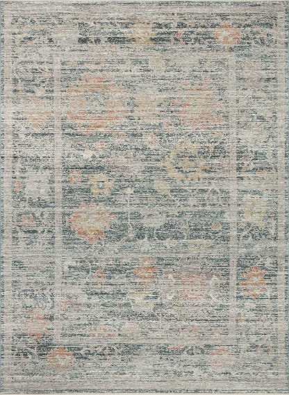 Loloi Magnolia Home by Joanna Gaines Millie Collection MIE-01 Blue/Multi 2'-7" x 10'-0", .25" Pile Height, Runner Rug