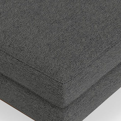 SIMPLIHOME Morrison Mid-Century Modern 89 inch Wide Sofa with Ottoman Set in Charcoal Grey Tightly Woven Performance Fabric for the Living Room and Family Room