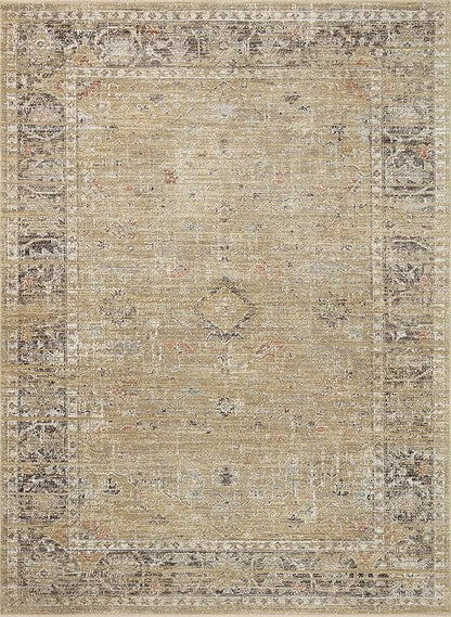 Loloi Magnolia Home by Joanna Gaines Millie Collection MIE-03 Gold/Charcoal 7'-10" x 10', .25" Pile Height, Area Rug