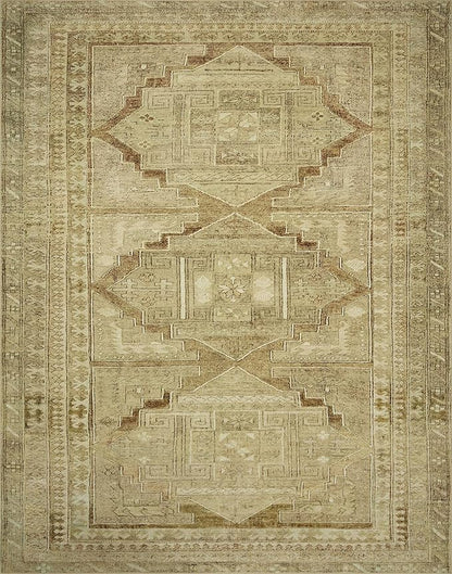 Loloi Magnolia Home by Joanna Gaines Sinclair Collection SIN-02 Khaki/Tobacco 8'-6" x 11'-6", .25" Pile Height, Machine Washable, Area Rug