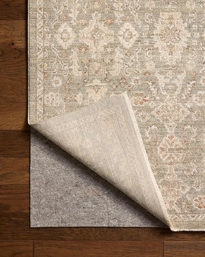 Loloi Chris Loves Julia Palma Collection PLM-03 Lagoon/Natural 3'-6" x 5'-6" Accent Rug Vintage Style Boho Living Room Bedroom Carpet