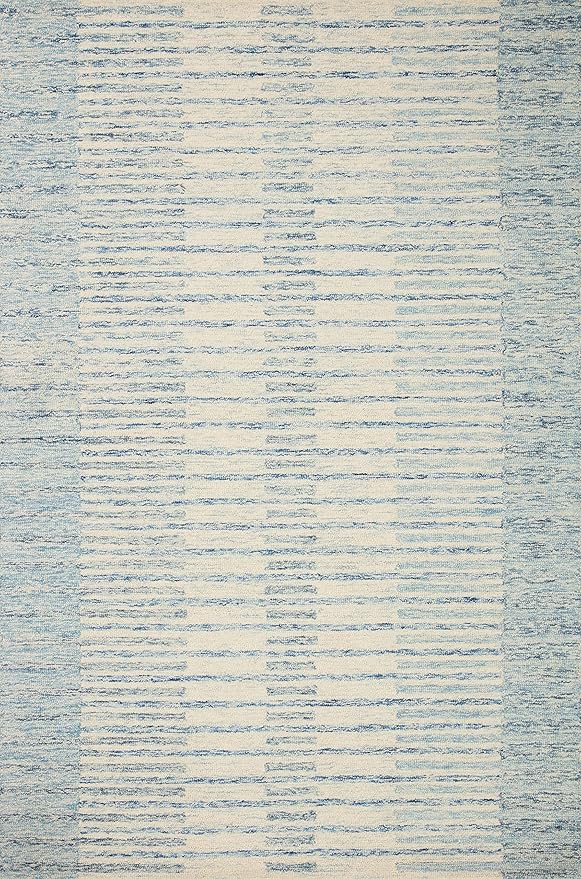 Loloi Chris Loves Julia Chris Collection CHR-01 Ivory/Denim 2'-6'' x 7'-6'', .50" Pile Height, Runner Rug