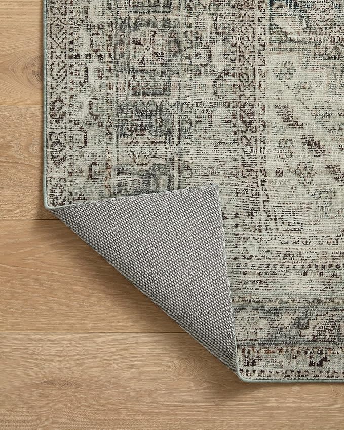 Loloi Magnolia Home by Joanna Gaines Sinclair Collection SIN-04 Natural/Sage 2'-3" x 11'-6", .25" Pile Height, Machine Washable, Runner Rug