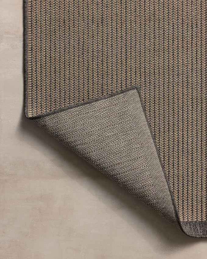 Loloi Chris Loves Julia Providence Collection PRC-03 Wheat/Charcoal 5' x 7'-7", .12" Pile Height, Indoor/Outdoor Area Rug