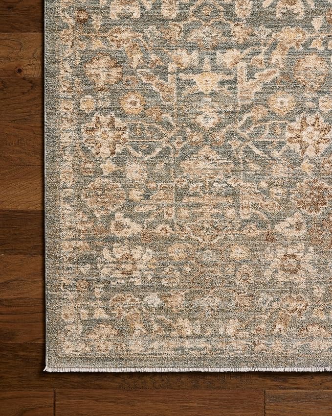 Loloi Chris Loves Julia Palma Collection PLM-05 Blue/Natural 2'-3" x 3'-10" Accent Rug Vintage Style Boho Living Room Bedroom Carpet