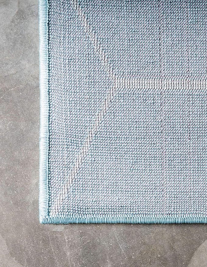 Unique Loom Trellis Frieze Collection Area Rug - Geometric (3' 3" x 5' 3", Light Blue/ Ivory)