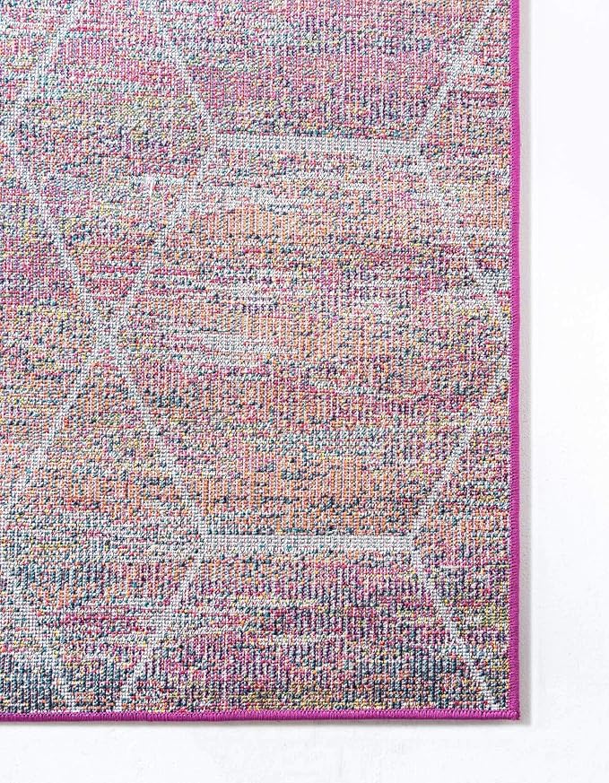 Unique Loom Trellis Frieze Collection Area Rug - Geometric (10' x 14', Multi/ Ivory)