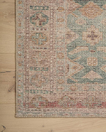Loloi Angela Rose Aubrey Collection AUB-02 Aqua/Sand 7'-6" x 9'-6", .19" Pile Height, Area Rug