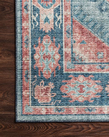 Loloi II Skye Collection SKY-03 Turquoise/Terracotta 7'-6" x 9'-6" Area Rug