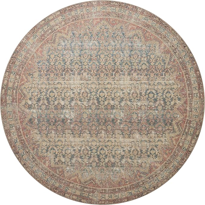 Loloi Angela Rose Aubrey Collection AUB-03 Ocean/Spice 2'-3" x 3'-9", .19" Pile Height, Accent Rug