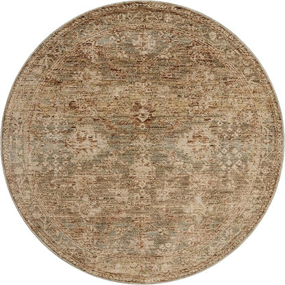 Loloi Magnolia Home by Joanna Gaines Junie Collection JUE-03 Spice/Multi 5'-3" x 5'-3", .38" Pile Height Round Area Rug