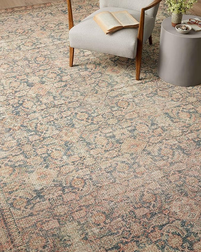 Loloi Angela Rose Aubrey Collection AUB-01 Navy/Multi 2'-6" x 7'-6", .19" Pile Height, Runner Rug