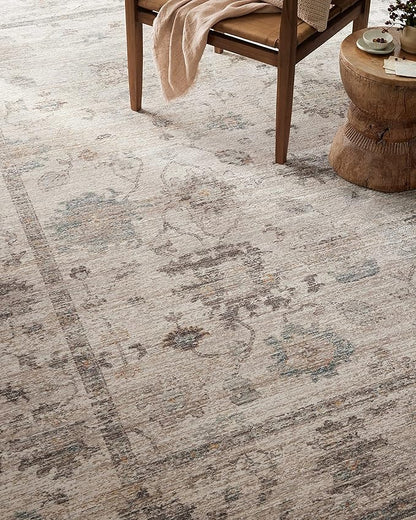 Loloi Magnolia Home by Joanna Gaines Millie Collection MIE-01 Silver/Dove 9'-6" x 13'-1", .25" Pile Height, Area Rug