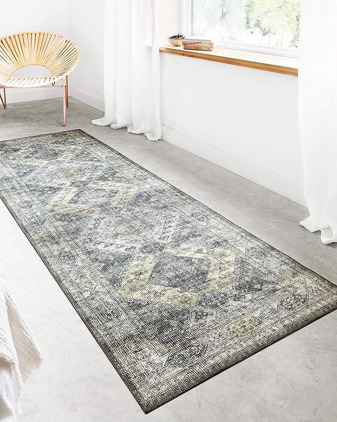Loloi Skye Collection SKY-09 Graphite/Silver 2'-6" x 12'-0" Runner Rug