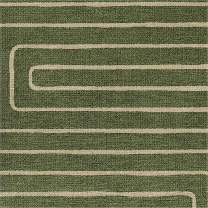RUGGABLE x Jonathan Adler Machine Washable Modern Area Rug – Labyrinth Fern Green 9x12, Stain-Resistant, Non-Slip – Large Rugs for Living Room, Bedroom, Hallway, Entryway & Office–with Cushioned Pad