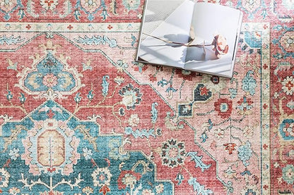 Loloi II Skye Collection SKY-05 Brick/Ocean 5'-0" x 7'-6" Area Rug