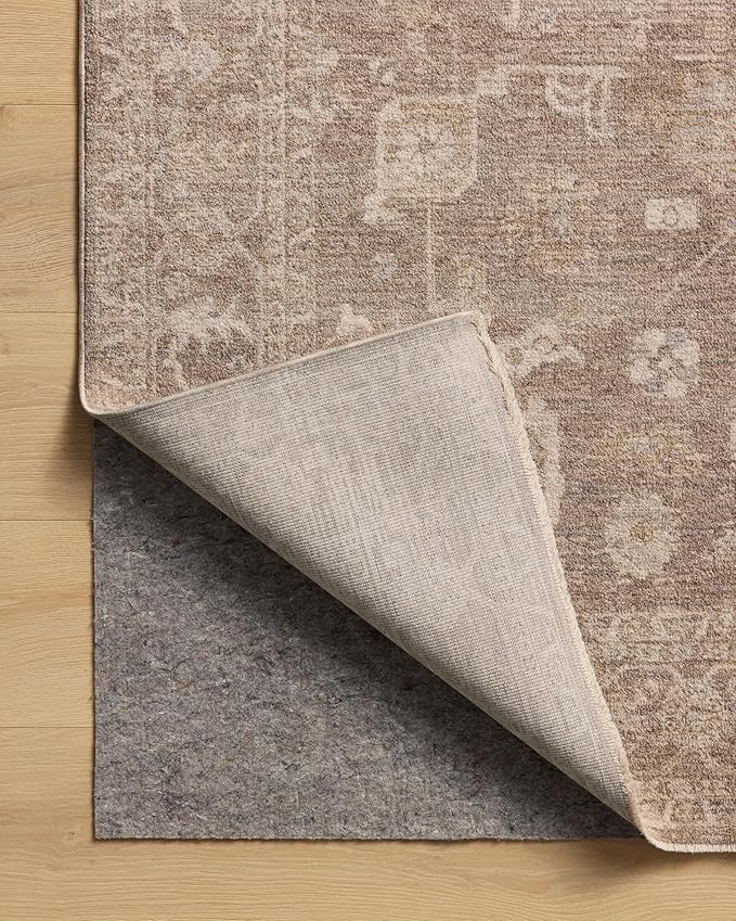 Loloi Chris Loves Julia Louisa Collection LOI-03 Taupe/Ivory 9'-6" x 9'-6", .38" Pile Height, Round Area Rug