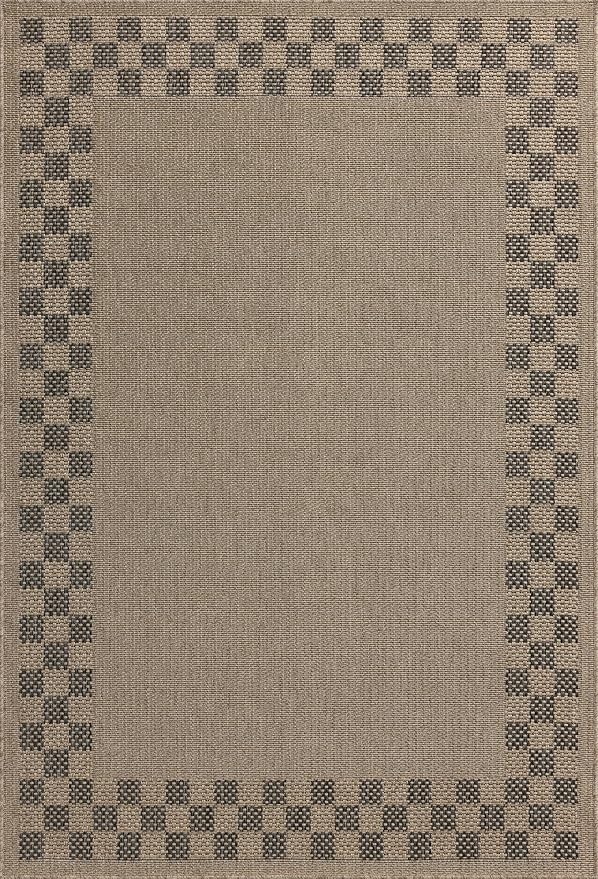 Loloi Chris Loves Julia Providence Collection PRC-01 Natural/Charcoal 8'-6" x 12', .12" Pile Height, Indoor/Outdoor Area Rug